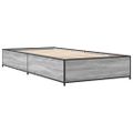 vidaXL Posteľný rám sivý sonoma 90x190 cm kompozitné drevo a kov