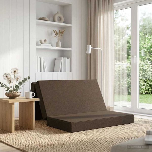 vidaXL Skladacia pohovka na spaní 160 x 67 x 45 cm Sivohnedá