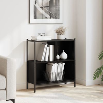 vidaXL Knižnica čierna 72x28x77,5 cm kompozitné drevo