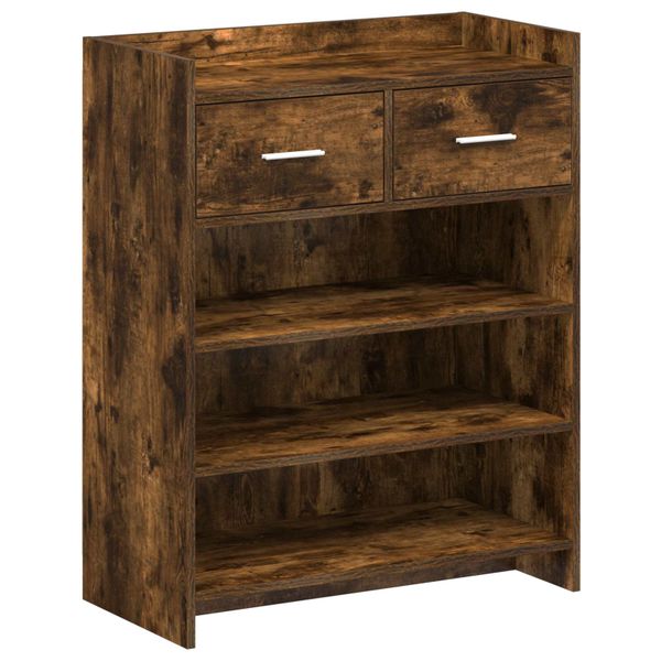 vidaXL Skriňa na topánky Dymový dub 73,5 x 36 x 92 cm Kompozitné drevo