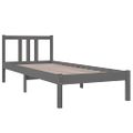 vidaXL Posteľný rám, sivý drevený masív 75x190 cm malé jednolôžko