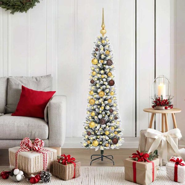 vidaXL Umelý vianočný stromček Biela 150 cm PVC, kov a plast