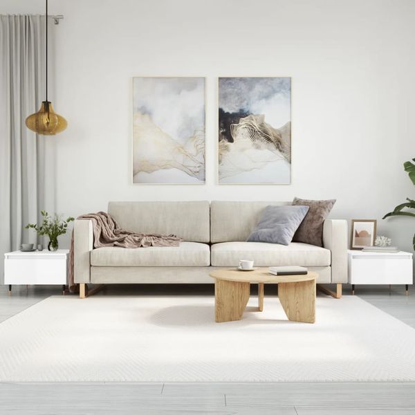 vidaXL Konferenčné stolíky 2 ks lesk biele 50x46x35cm kompozitné drevo
