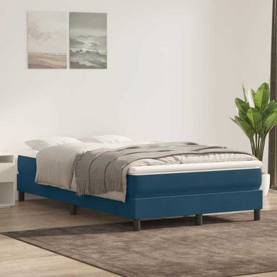 vidaXL Posteľný rám boxsping bez matracom tmavomodrý 120x220 cm zamat