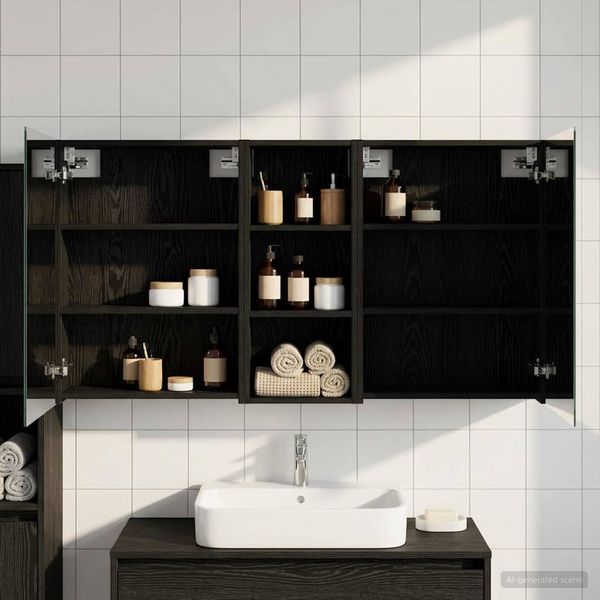 vidaXL Set kabinetov do kúpeľne s poličkou 3 pcs 130 x 14,5 x 70 cm