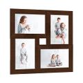 vidaXL Kolážový fotorámik na 4 fotky (13x18 cm) tmavohnedý MDF
