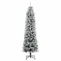vidaXL Umelý vianočný stromček 150 LED diód a vločkový sneh 120 cm