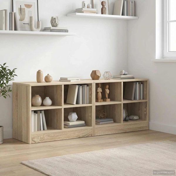vidaXL Skriňa pod posteľ s poličkou 2 pcs Dub sonoma 66 x 33 x 48 cm