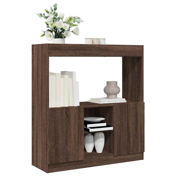 vidaXL Vysoká skrinka hnedý dub 92x33x100 cm kompozitné drevo