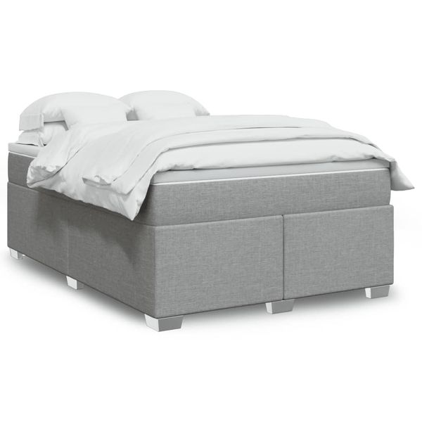 vidaXL Boxspring posteľ s matracom svetlosivá 100x200 cm látka
