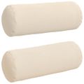 vidaXL Podložkové vankúše 2 pcs Béžová Ø 25 x 70 cm Mikrovlákno