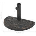 vidaXL Stojan na slnečník, živicový, polkruhový, bronzový, 9 kg