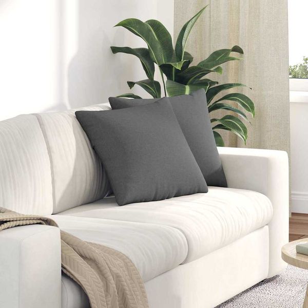 vidaXL Vankúše na pohovku 2 pcs Tmavo šedá 45 x 45 cm látka