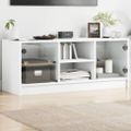 vidaXL TV skrinka so sklenenými dvierkami biela 102x37x42 cm