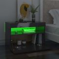 vidaXL TV skrinka s LED svetlami lesklá sivá 60x35x40 cm