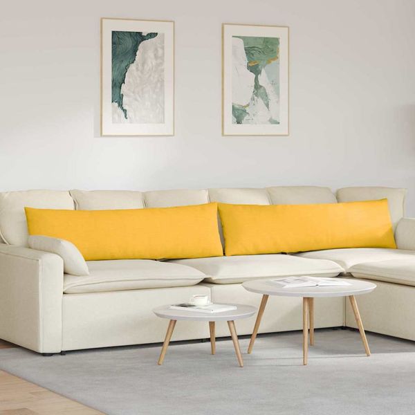 vidaXL Vankúše na pohovku 2 pcs Svetložltá 145 x 40 cm
