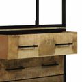 vidaXL Highboard Hnedá 70 x 35 x 180 cm Masívne mango drevo