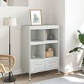 vidaXL Vysoká skrinka biela 68x39x101,5 cm oceľ