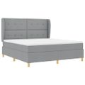 vidaXL Posteľ s pružinovým rámom Svetlosivá 200 x 180 cm látka