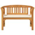 vidaXL Ružová lavička s vankúšom Krémová biela 114 x 46 x 82,5 cm