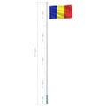 vidaXL Rumunská vlajka a stĺp 6,2 m hliníkový