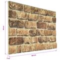 vidaXL Nástenné panely 10 ks 100 x 50 cm Tmavý piesok EPS pena