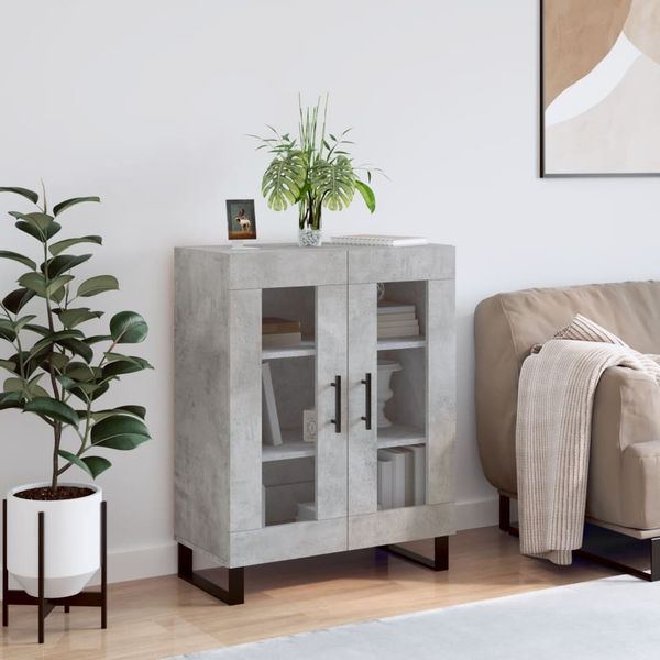 vidaXL Komoda betónovo sivá 69,5x34x90 cm kompozitné drevo