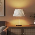 vidaXL Tienidlo na lampu biele Ø50x30 cm prútené