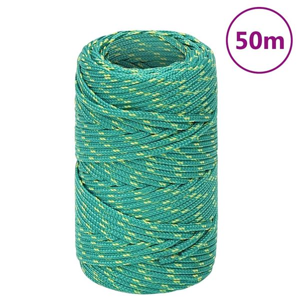 vidaXL Lodné lano zelené 2 mm 50 m polypropylén