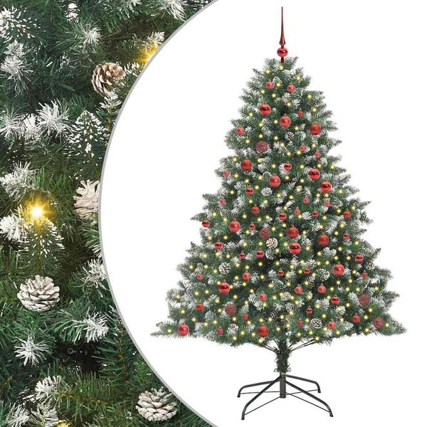 vidaXL Umelý vianočný stromček Zelená 180 cm PVC, plast a oceľ