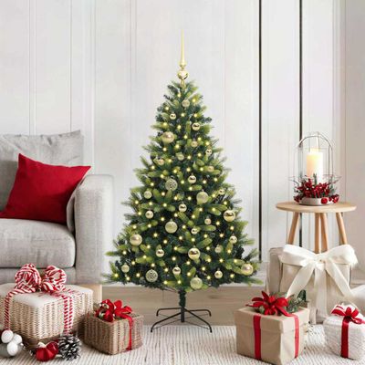 vidaXL Umelý vianočný stromček s kĺbmi 150 LED Zelená 120 cm PVC a PE