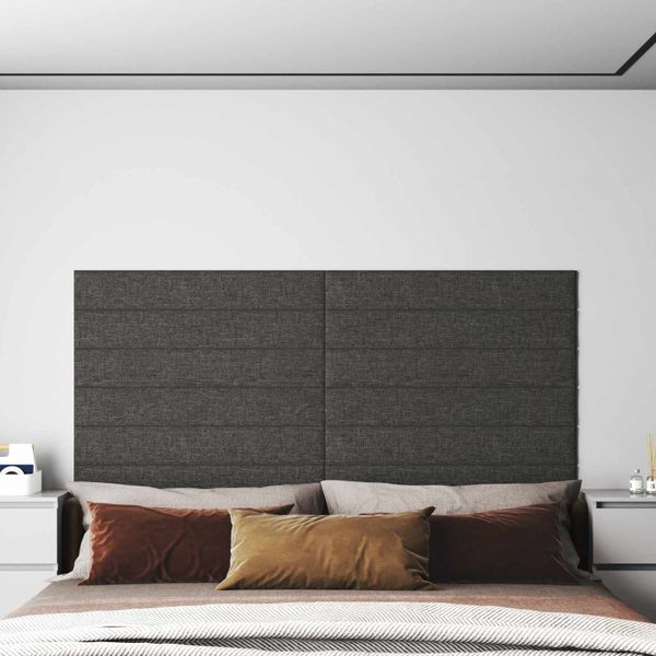 vidaXL Nástenný čelník 12 pcs 90 x 15 cm Tmavo šedá látka