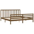 vidaXL Posteľný rám s čelom medovo-hnedý 200x200 cm masívne drevo