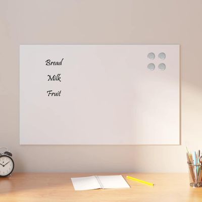 vidaXL Nástenná magnetická tabuľa biela 80x50 cm tvrdené sklo