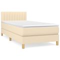 vidaXL Posteľný rám boxsping s matracom krémový 80x200 cm látka