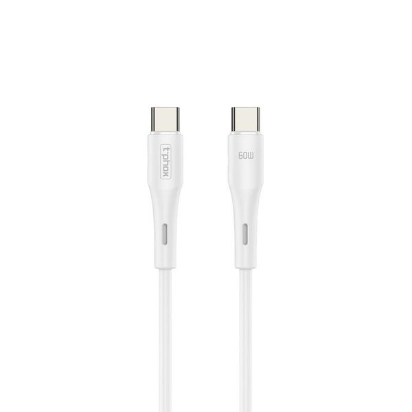 T-phox cable gentle usb-c/usb-c 60W 1M biela