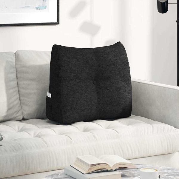 vidaXL Poduška na chrbát Čierna 60 x 24 x 50 cm látka
