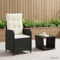 vidaXL Záhradný lounge set 2 ks Čierna a krémová biela