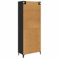 vidaXL Highboard Čierny dub 69,5 x 34 x 180 cm Kompozitné drevo