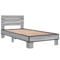 vidaXL Posteľný rám sivý sonoma 90x200 cm kompozitné drevo a kov