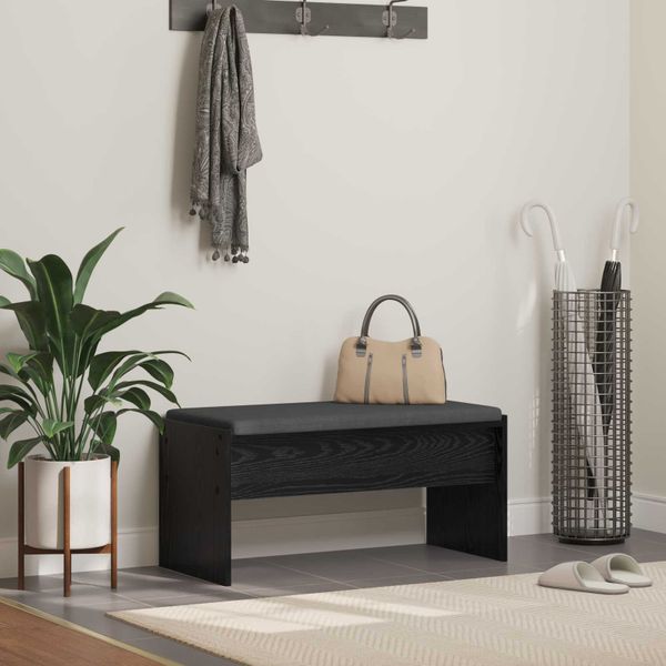 vidaXL Predsieňová lavica s vankúšom Čierny dub 83 x 38 x 40 cm