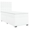 vidaXL Boxspring posteľ s matracom biela 90x190 cm umelá koža