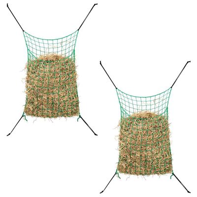 vidaXL Obdĺžniková sieťka na seno, 2ks, 0.9x1.5 m, PP