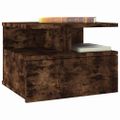 vidaXL Nástenný nočný stolík dymový dub 40x31x27 cm spracované drevo