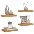 vidaXL Stenná polica Nástenná montáž 4 ks Béžová 40 x 23,5 x 3,8 cm