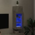 vidaXL TV skrinka s LED svetlami betónová sivá 30,5x30x90 cm