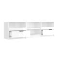 vidaXL TV stolík lesklý biely 150x33,5x45 cm spracované drevo