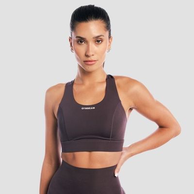 Športová podprsenka Aura Tee Brown - GymBeam, veľkosť M