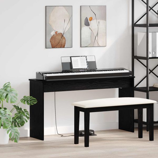vidaXL Stojan na klávesy Čierny dub 120 x 32 x 64 cm Kompozitné drevo