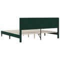 vidaXL Rám postele s čelnou doskou Tmavozelená 200 x 200 cm Zamat
